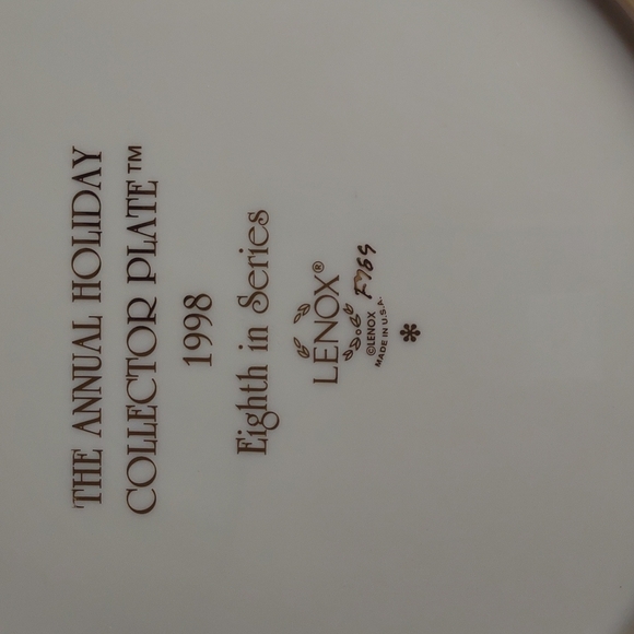 LENOX PLATE 1998  HOLIDAY COLLECTOR  VINTAGE Original Box - Picture 4 of 6